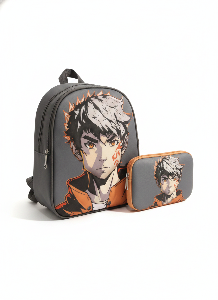 Anime Character School Essentials Set (Mini Backpack & Pencil Case)