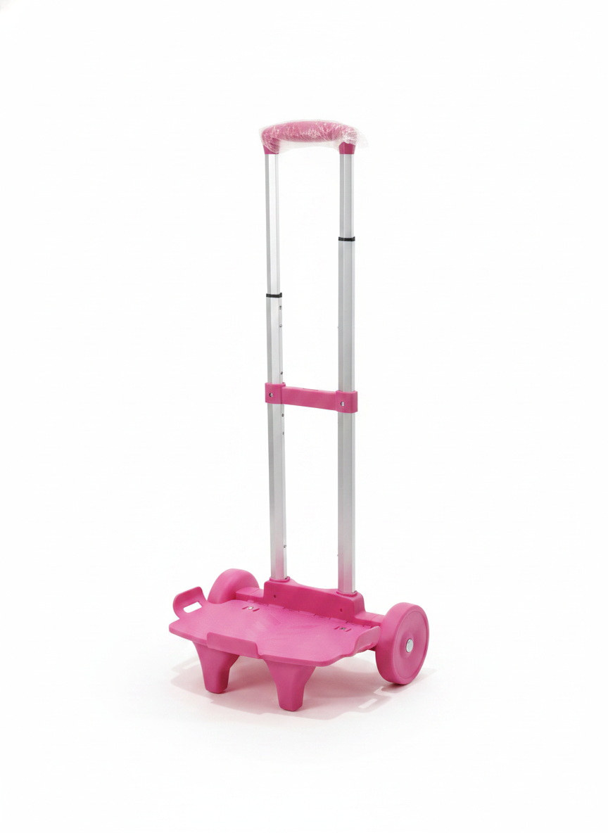 Kids' Adjustable Pink Ride-On Pull-Along Scooter