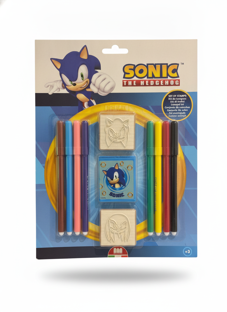 Sonic The Hedgehog Set of Stamps and Markers
