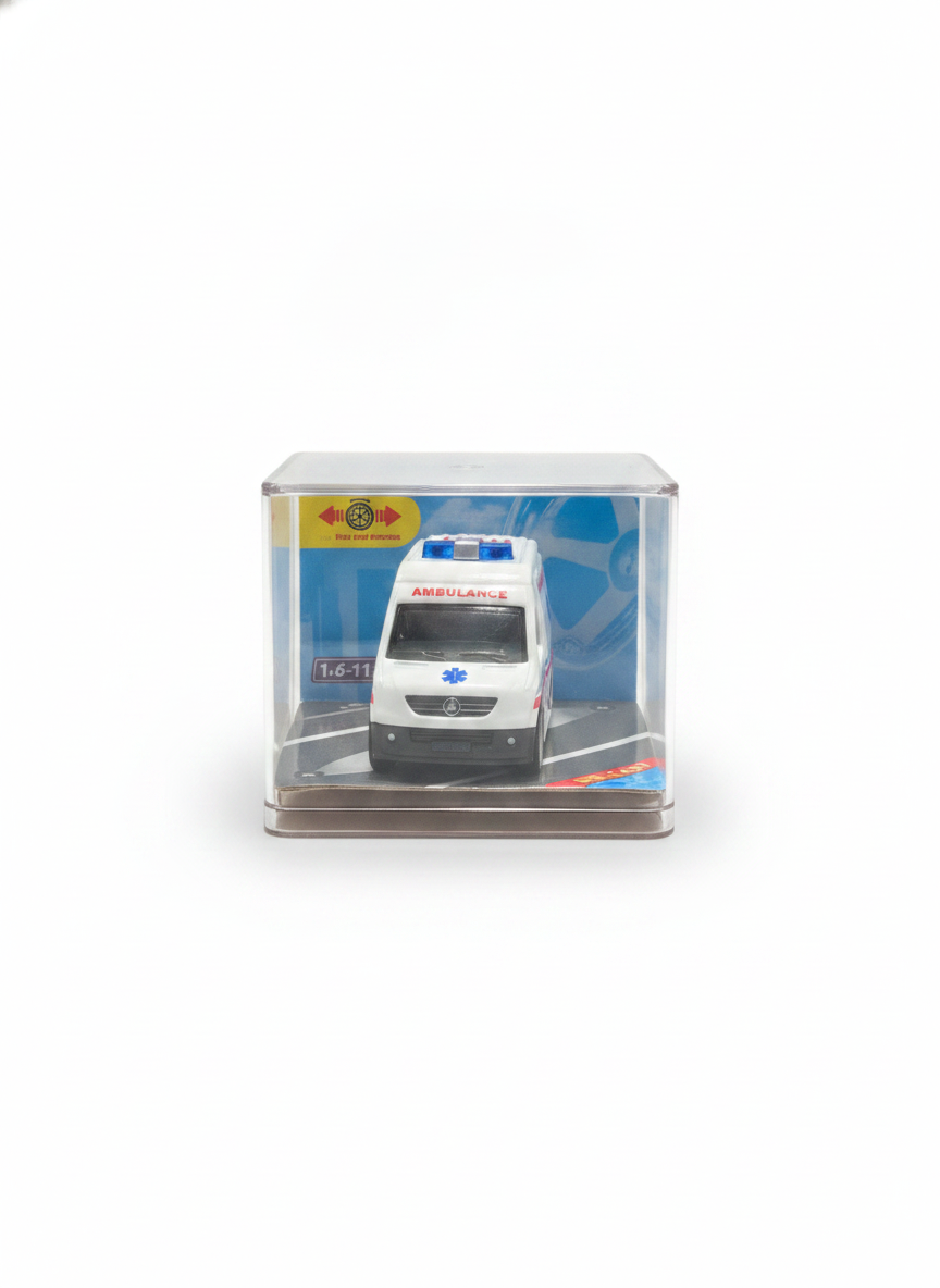 Die-Cast Ambulance Toy with Pull Back Function