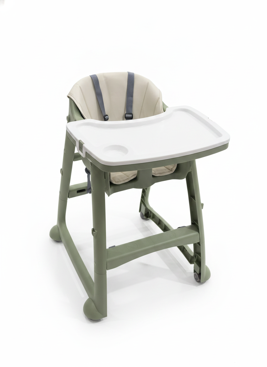 Modern Baby High Chair with Tray and Storage