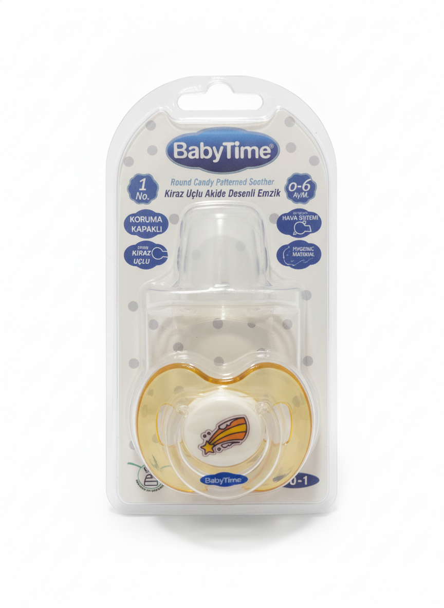 BabyTime Round Candy Patterned Soother