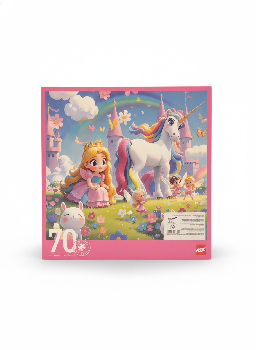 Silky Touch Art Puzzle: Enchanted Unicorn & Princess Fairytale