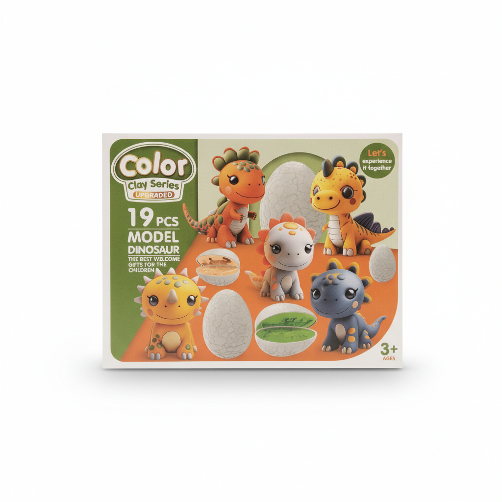 Color Clay Series UPGRADED 19 Pcs Model Dinosaur