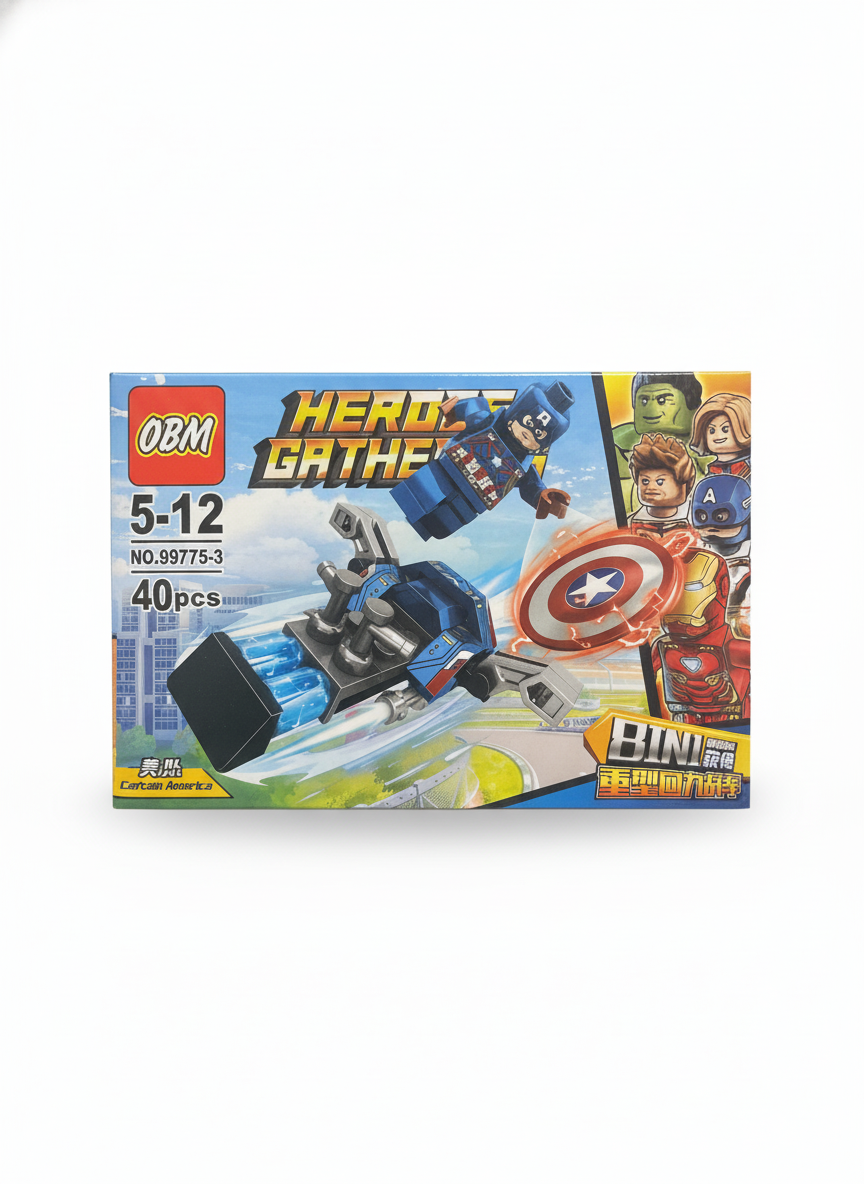 OBM Heroes Gather Captain America Building Blocks Set No.99775-3