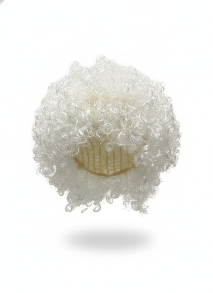 White Curly Costume Wig