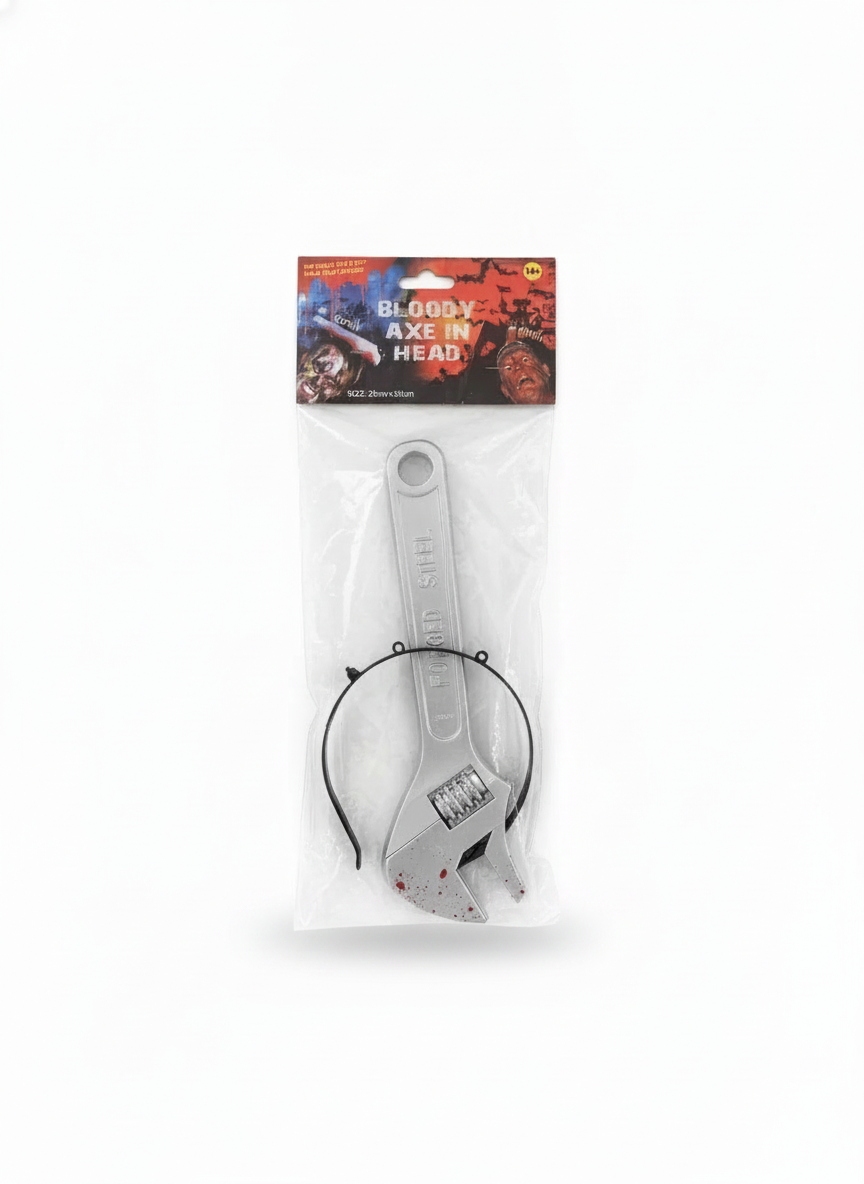 BLOODY AXE IN HEAD (Wrench Headband)