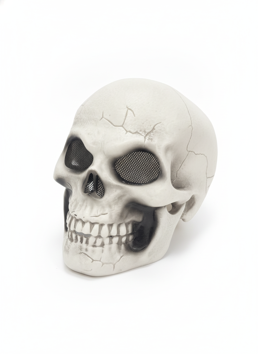 Realistic Cracked Skull Halloween Mask