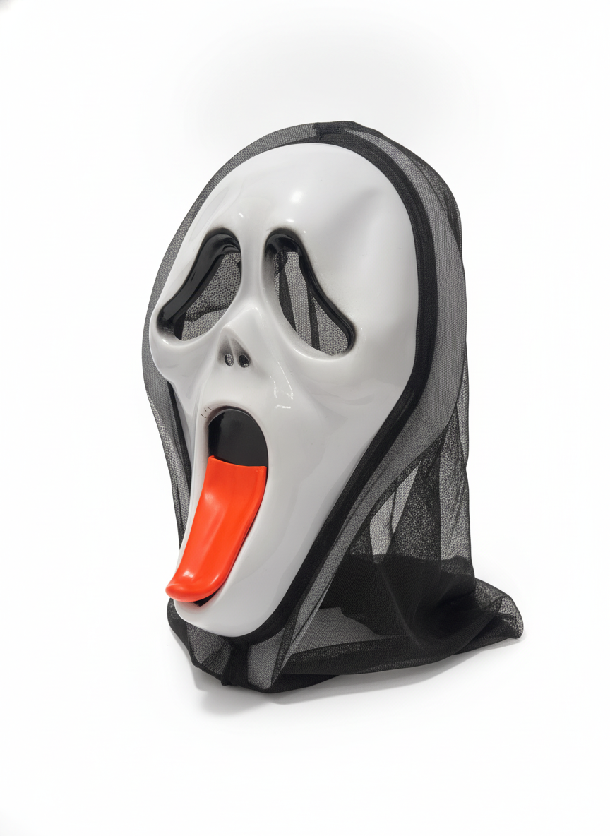 Ghostface Scream Mask with Protruding Tongue
