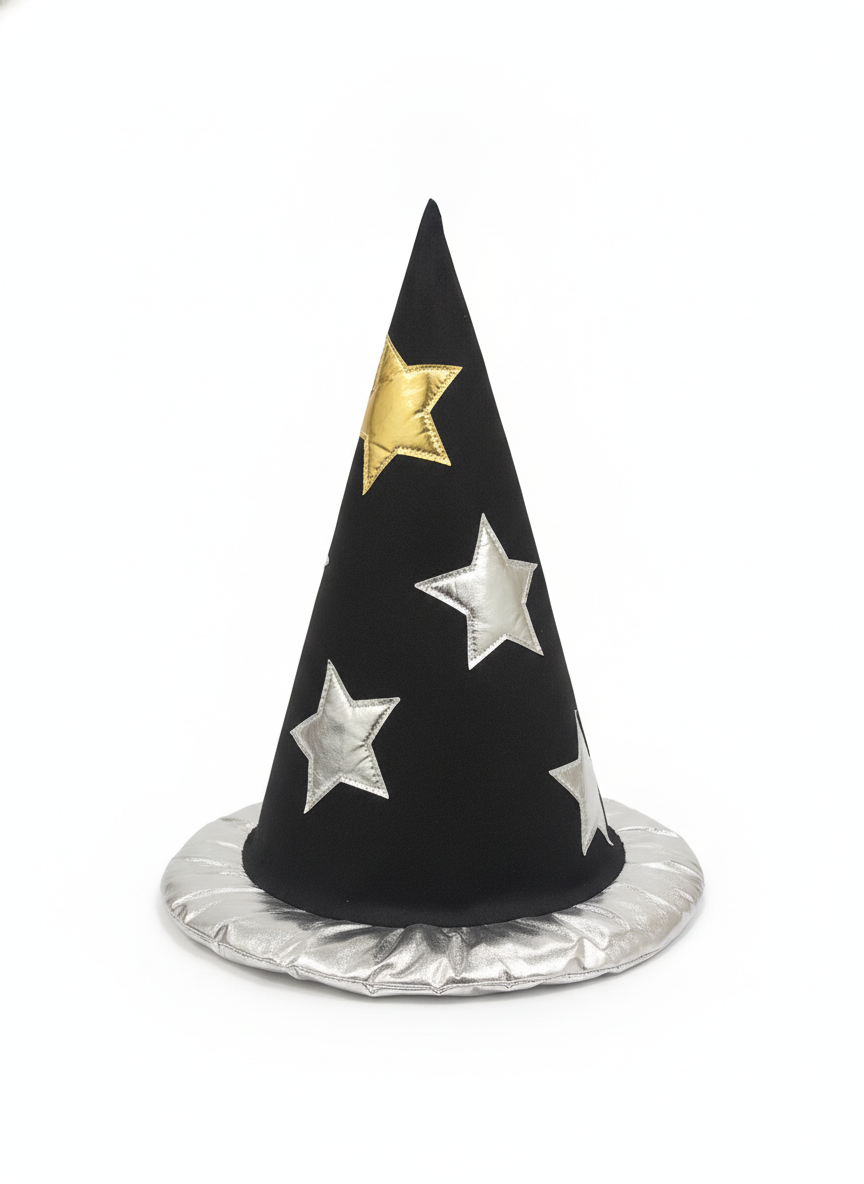 Black Starry Wizard Hat