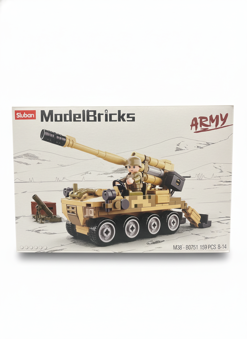 Sluban ModelBricks ARMY M38-B0751 Self-Propelled Artillery