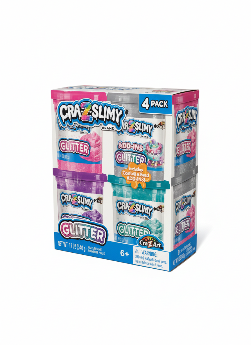 Crazy Slimy Glitter 4 Pack