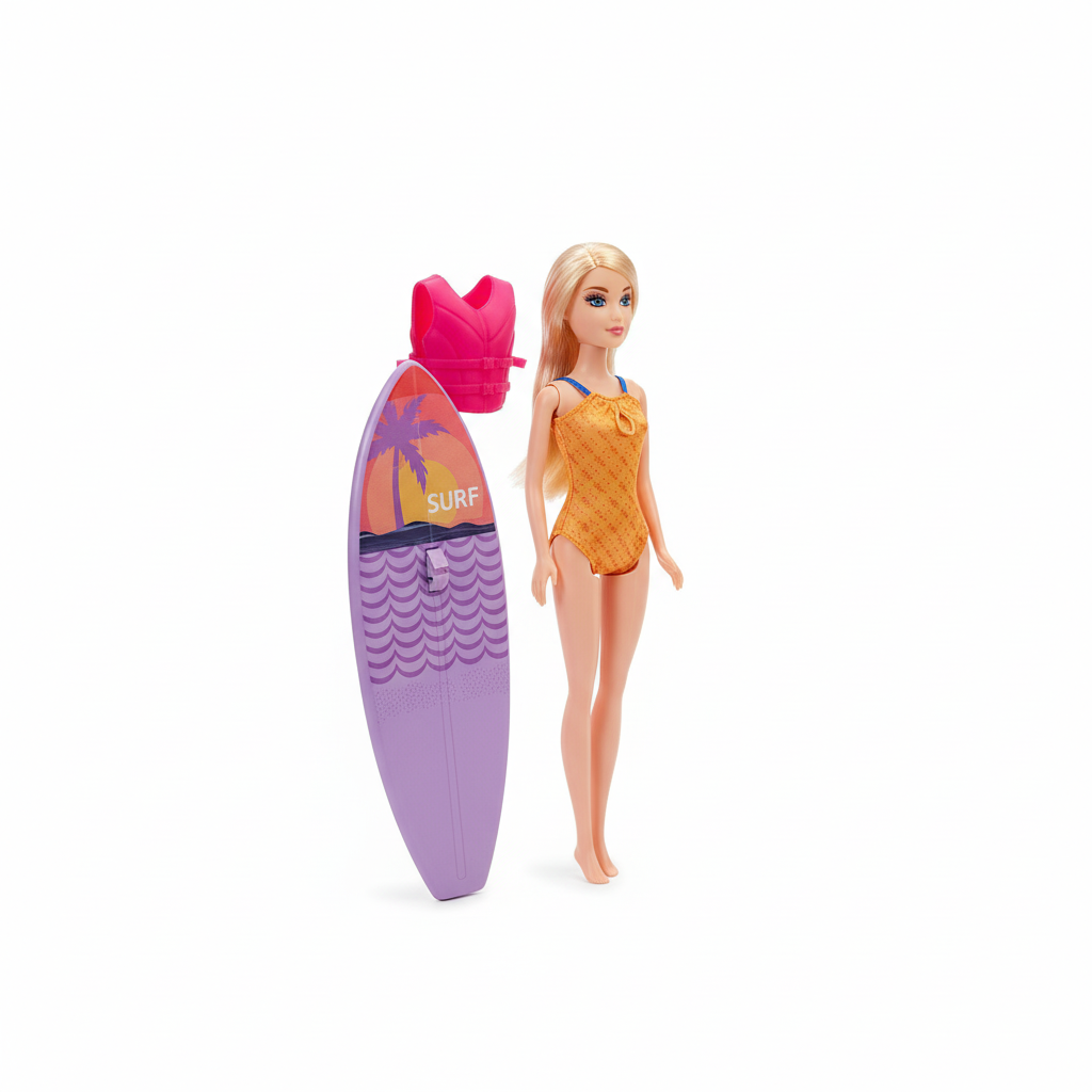 Anlily Collection Summer Time Doll with Surfboard