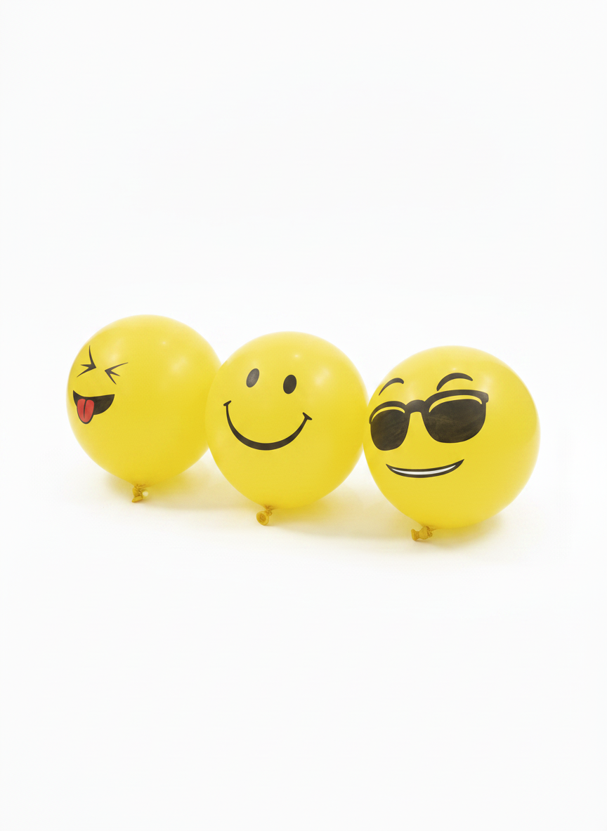 Assorted Emoji Face Balloons Party Pack