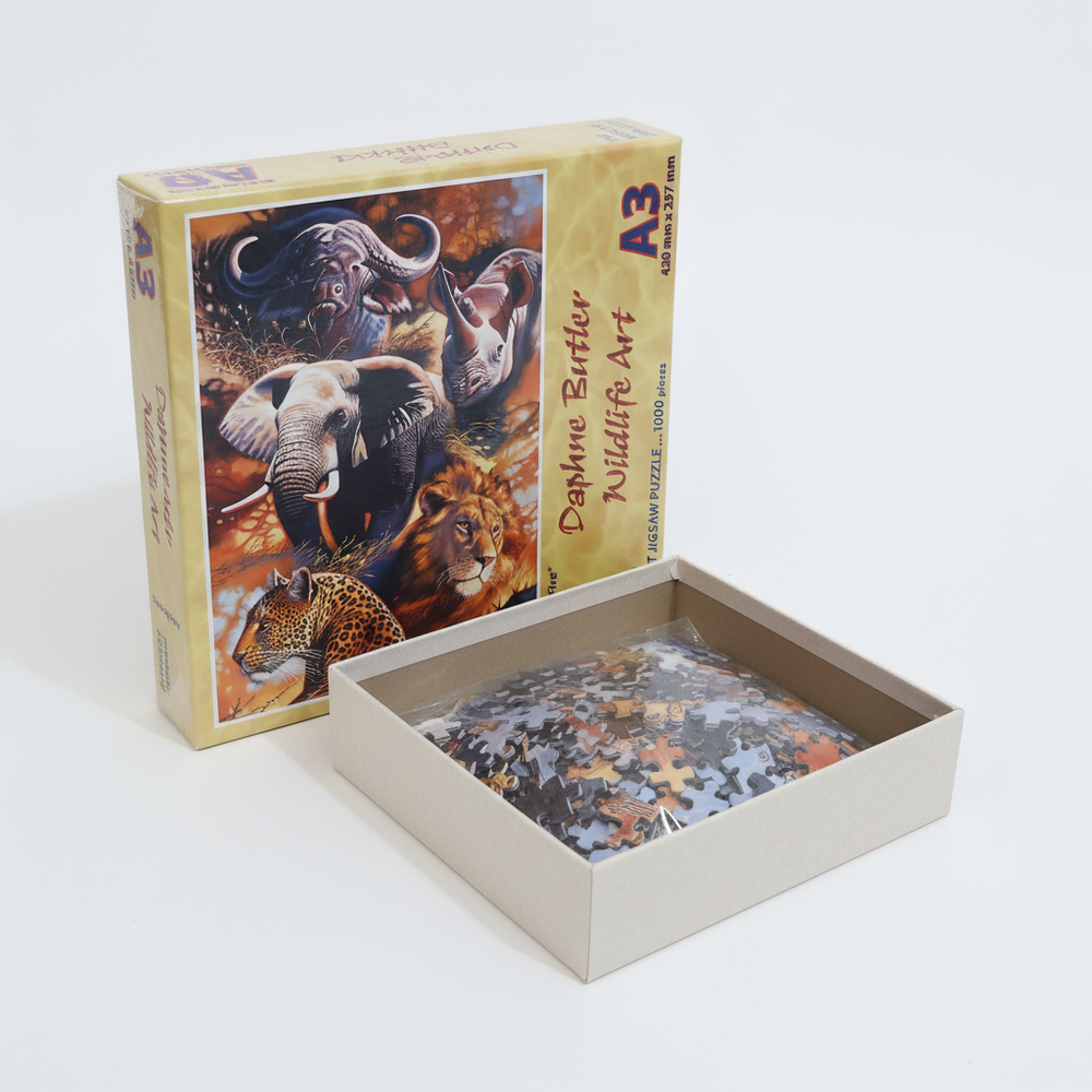 Daphne Butler Wildlife Art Jigsaw Puzzle - The Big Five (1000 Pieces)