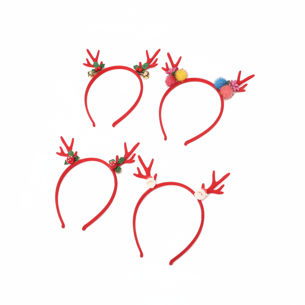 Assorted Christmas Reindeer Antler Headband - 1 Pack