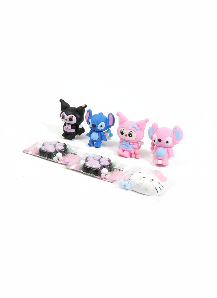 Happy Toys Kawaii Character & Paw Print Squishy Fidget Toys