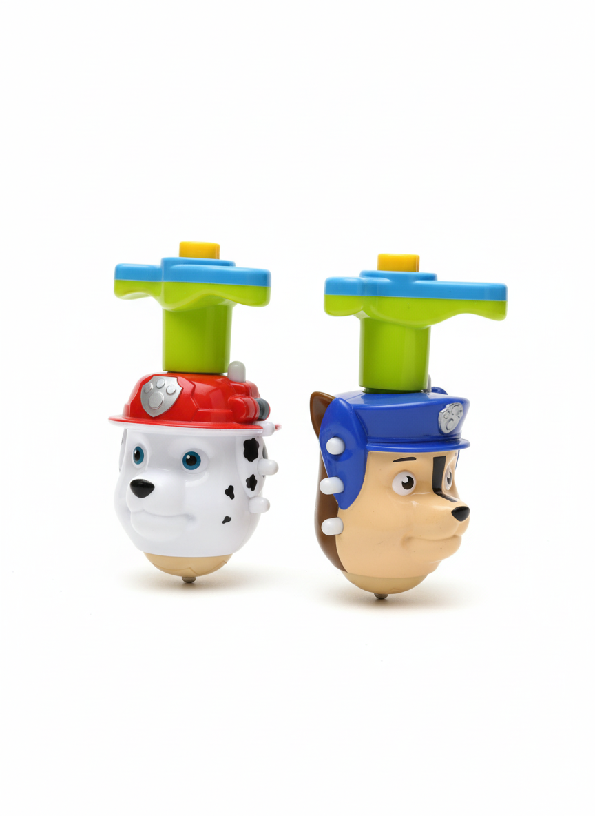 Paw Patrol Marshall & Chase Character Spinning Tops 1-Pack
