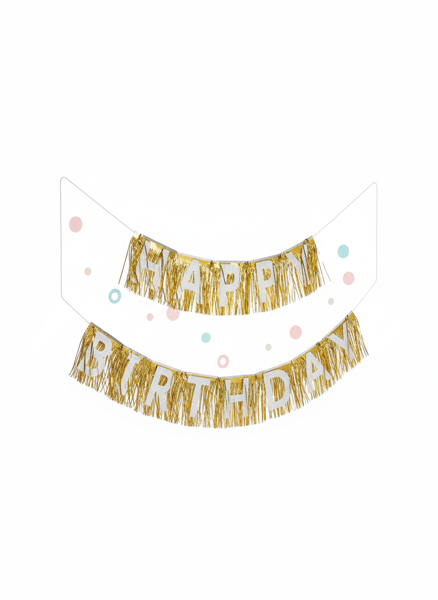 Gold Foil Happy Birthday Banner For Party Decoration