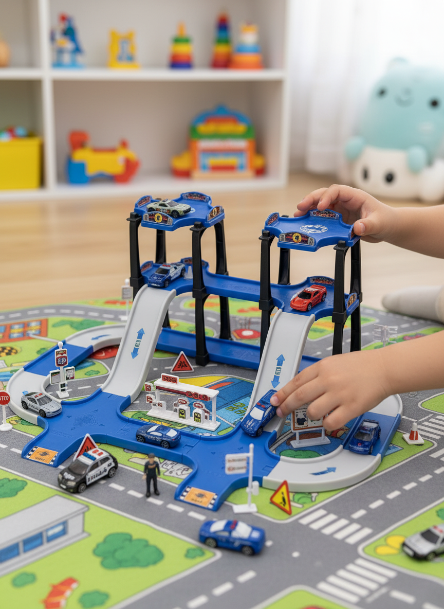 Swat Police 3D Parking Model Diy Assembling 64PCS