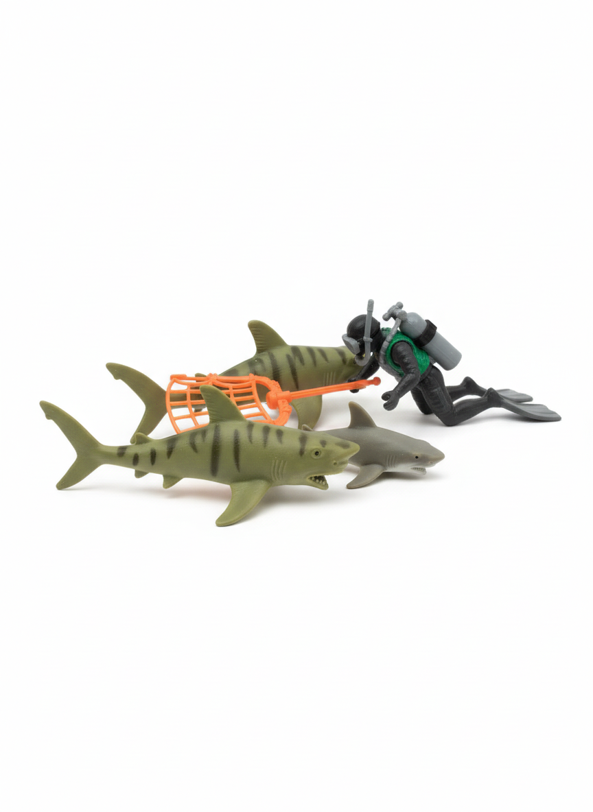 Animal World Sharks And Diving Man
