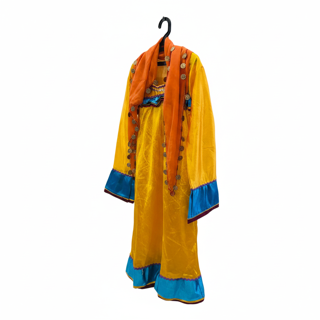 Vibrant Yellow & Orange Cultural Kids' Dress Costume