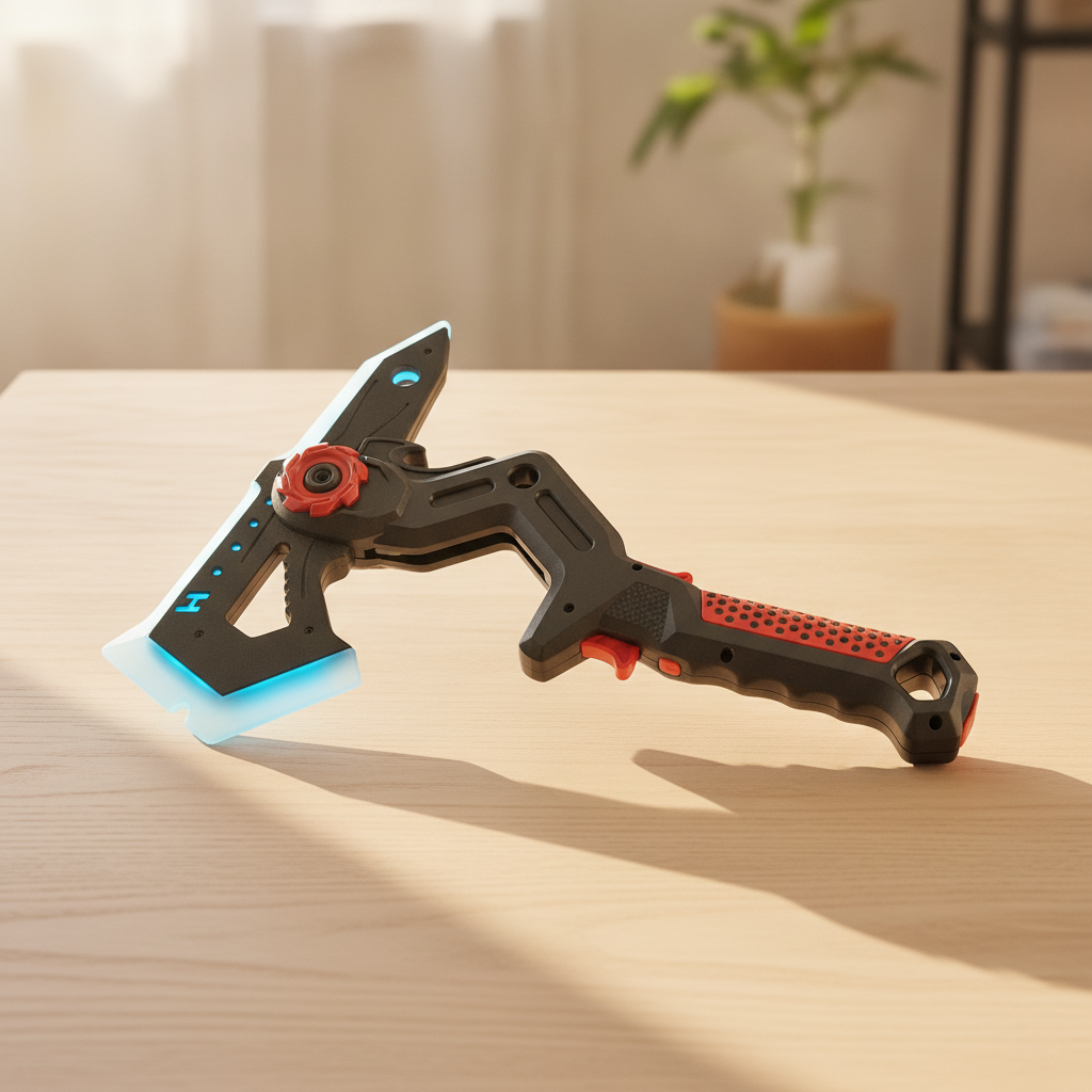 Futuristic Light-Up Toy Axe with Ergonomic Grip