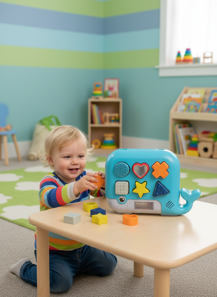 Perform Music Lively Whale Shape Sorter Light Sounds Cultivate An Interest In Music