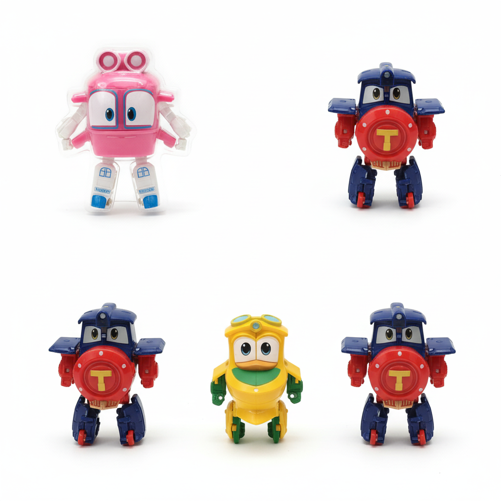 Ready Go! Robot Family Train Collectible Figures Set
