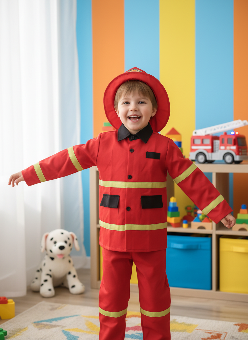 Kids Firefighter Costume Play Set