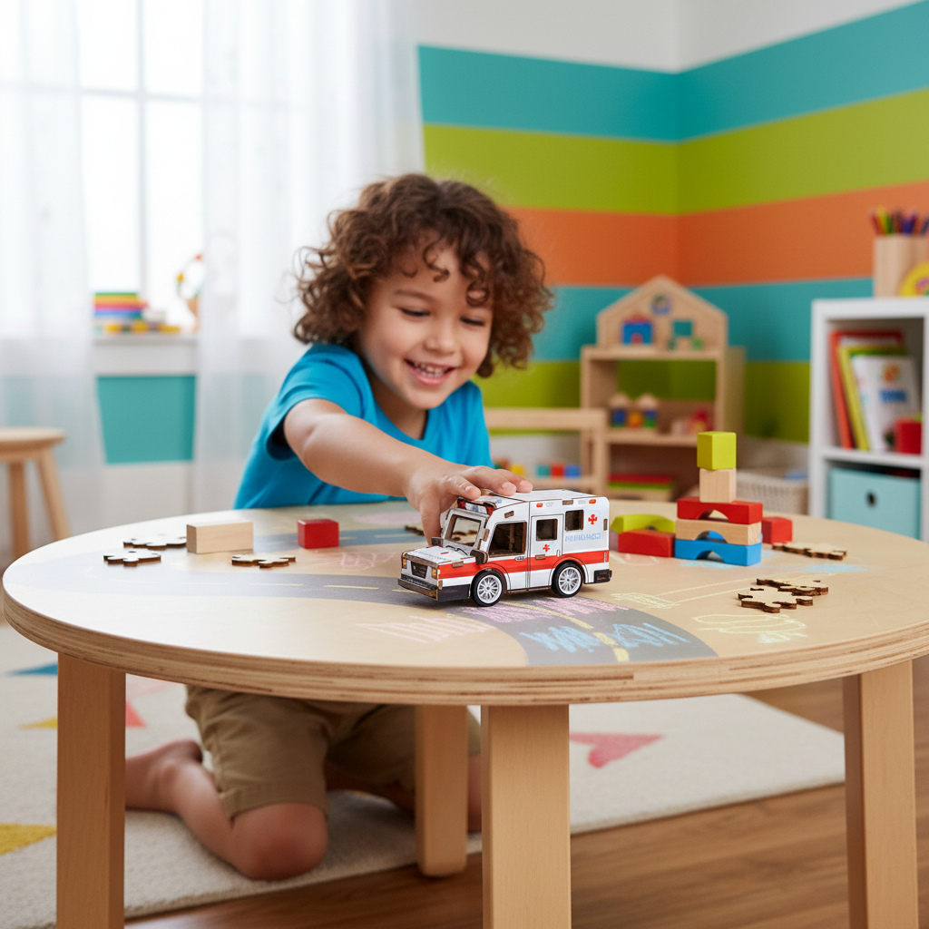PlayfulMario Mini Vehicle Model Ambulance 3D Wood Puzzle