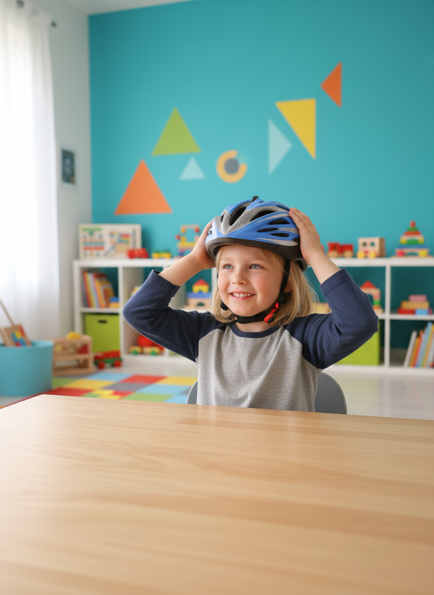 Bike Helmet Blue and Gray