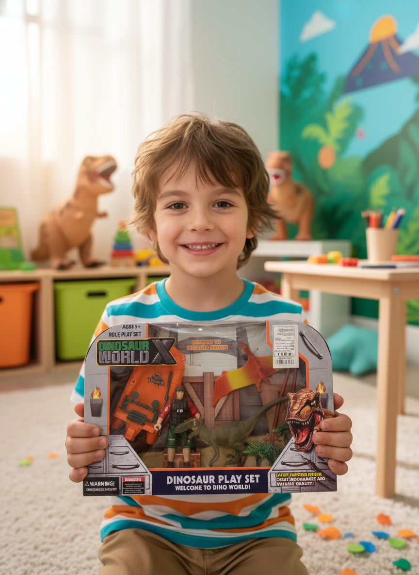 Dinosaur Park Dinosaur Play Set Orange Boat