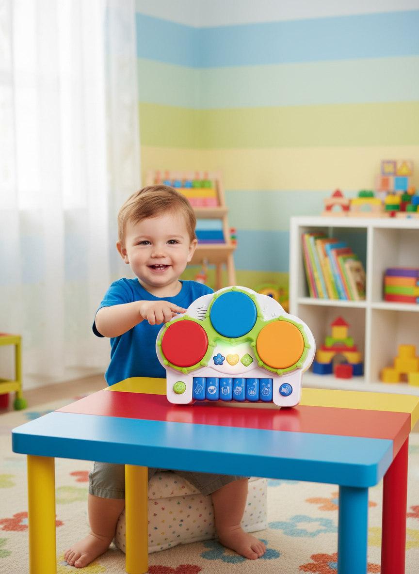 Light & Music Musical Drum & Piano Toy