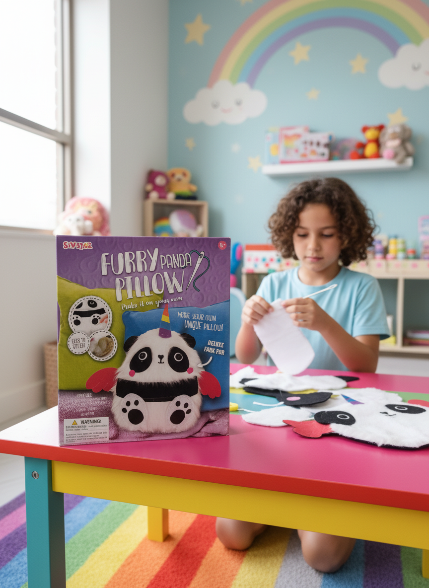 Sew-Star Furry Panda Pillow Kit