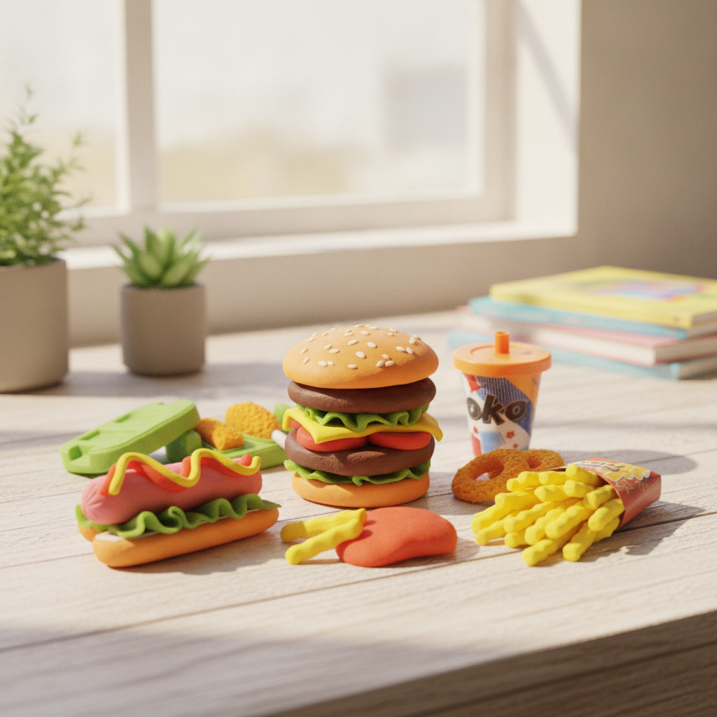 PLAY DOUGH BURGER SET