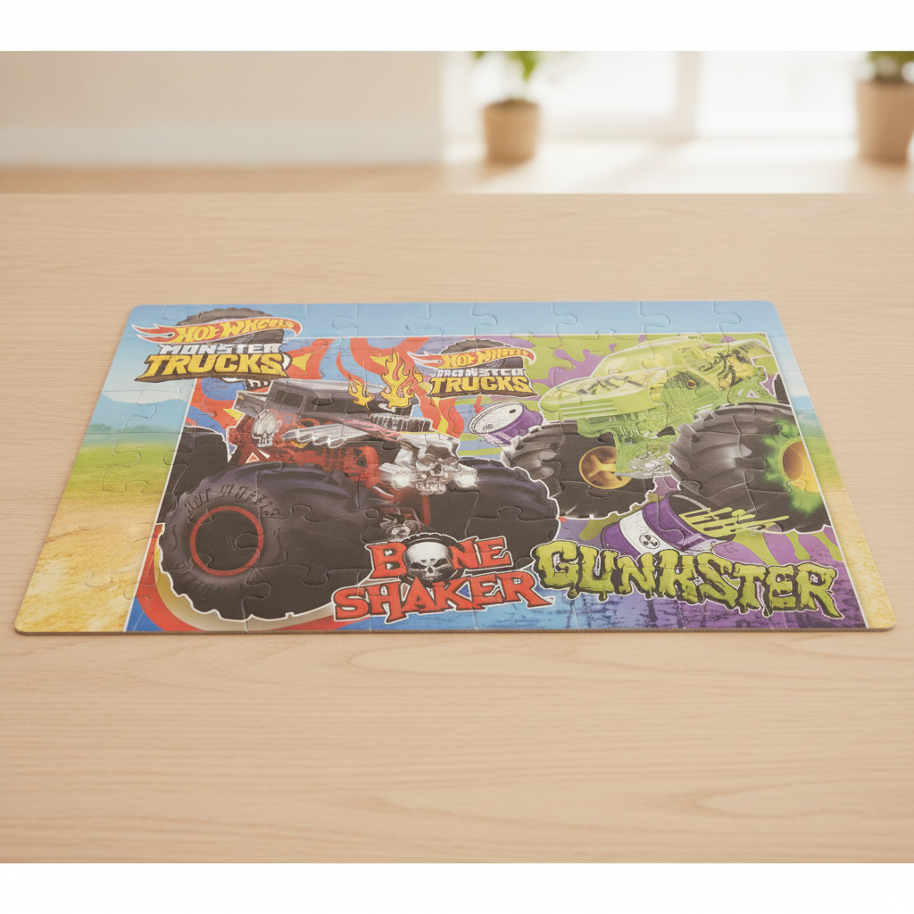 Hot Wheels Monster Trucks 24 MaxiFloor Puzzle featuring Bone Shaker & Gunkster