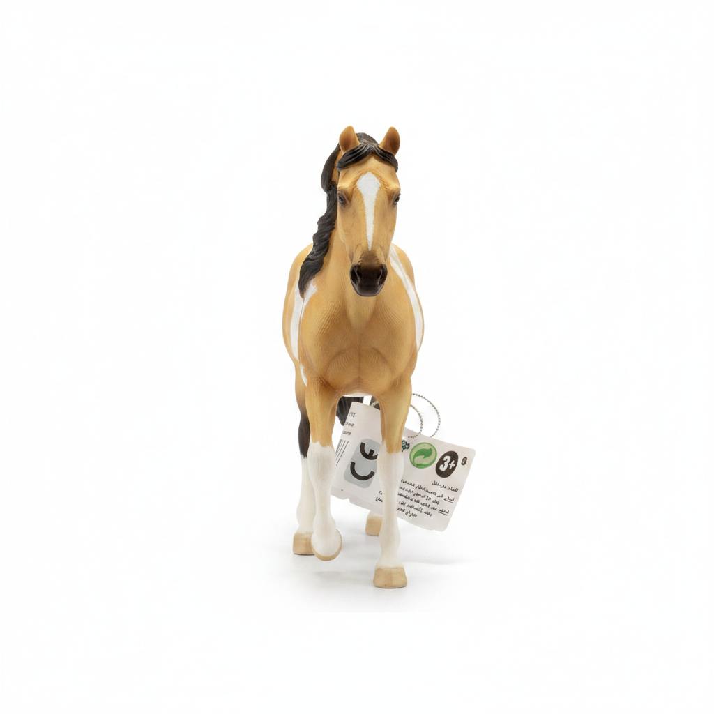 Realistic Pinto Horse Figure