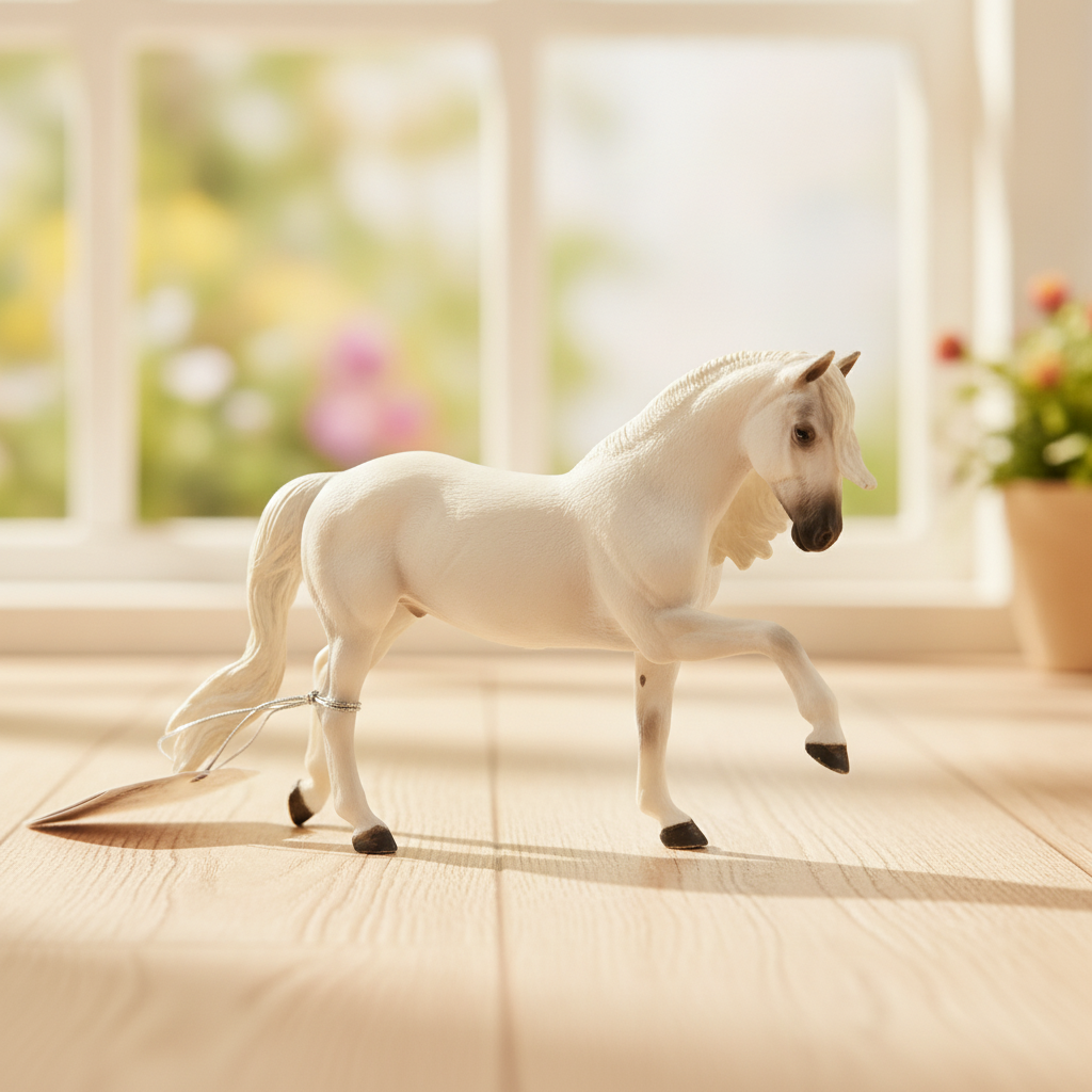 Realistic White Horse Figurine