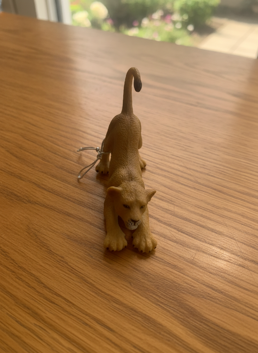 Stretching Lioness Cub Figurine
