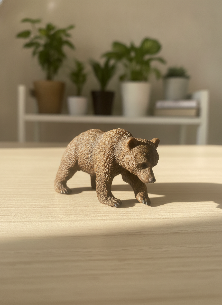 Realistic Brown Bear Miniature Figure