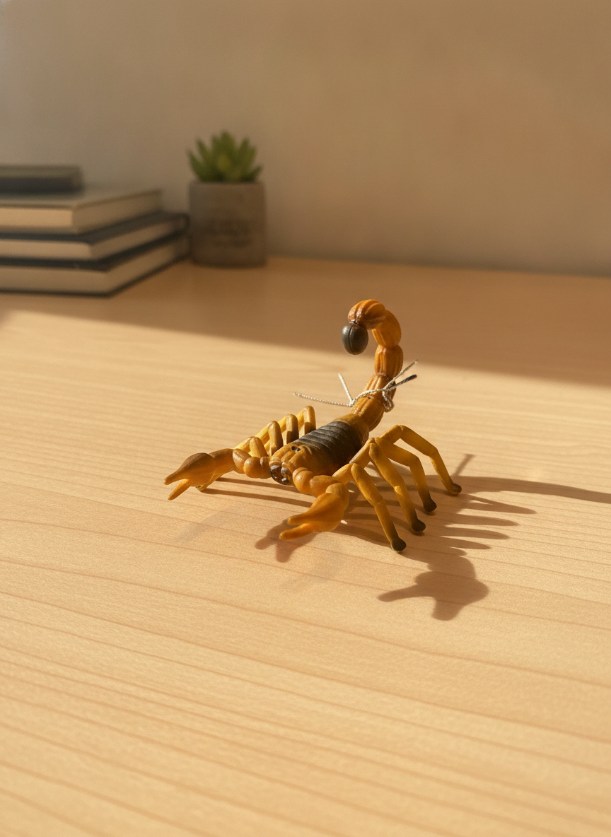 Realistic Yellow Scorpion Toy Figure