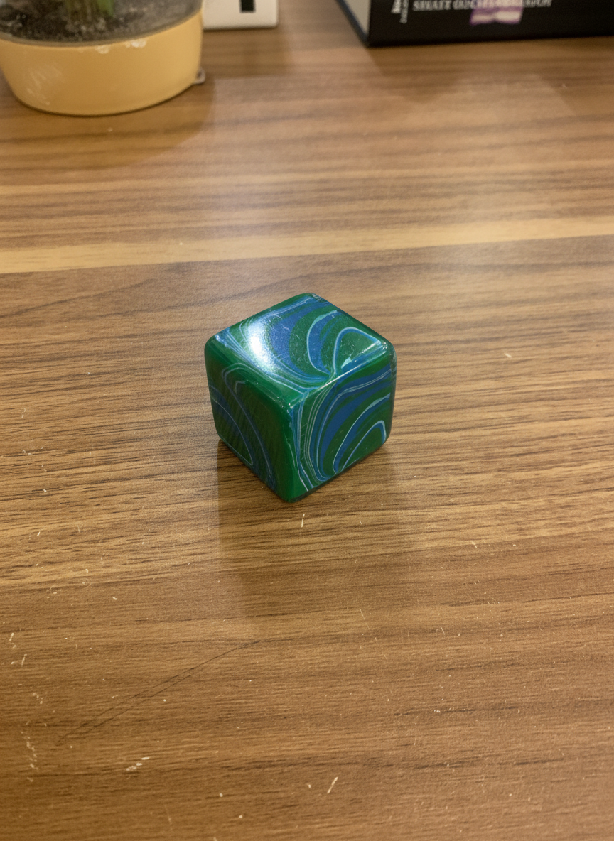 Green & Blue Marbled Swirl Sensory squishy Block