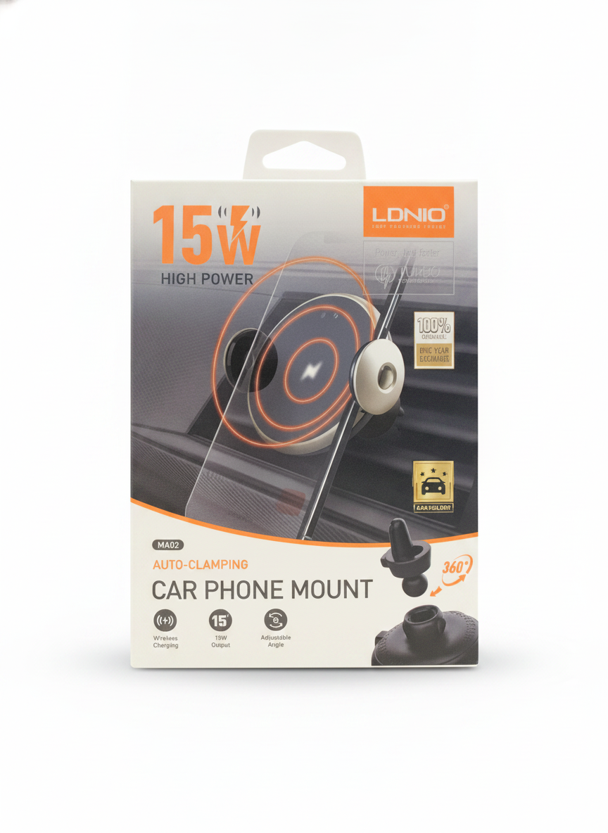 LDNIO 15W High Power Auto-Clamping Car Phone Mount (MA02)