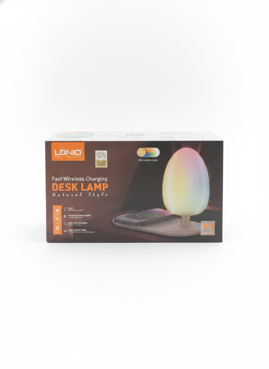 LDNIO Fast Wireless Charging DESK LAMP Natural Style (Model No. Y3)