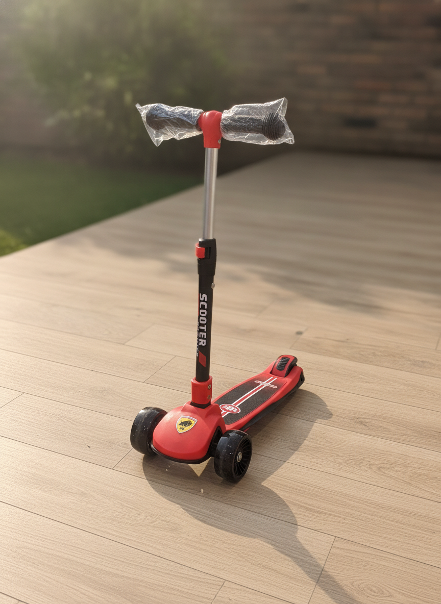 Sporty Red 3-Wheel Scooter