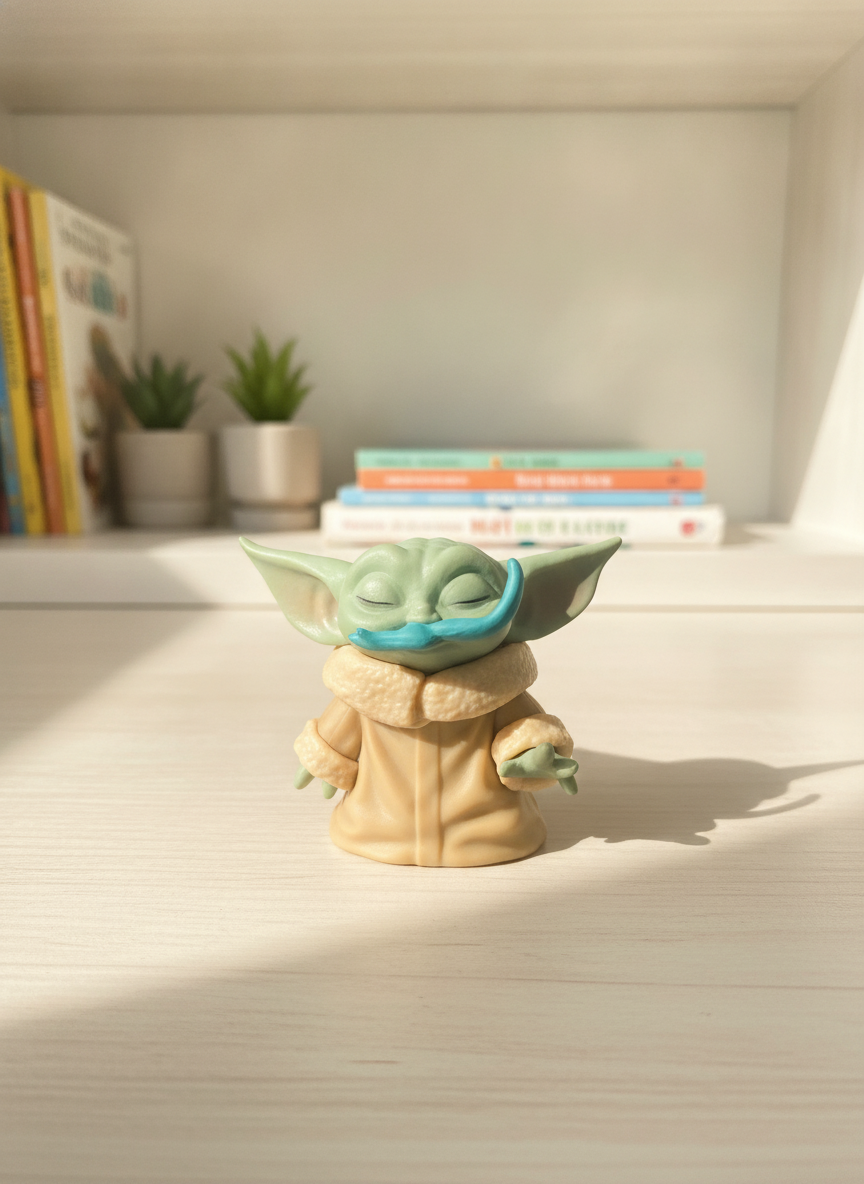 The Child Grogu Figure with Blue Pacifier