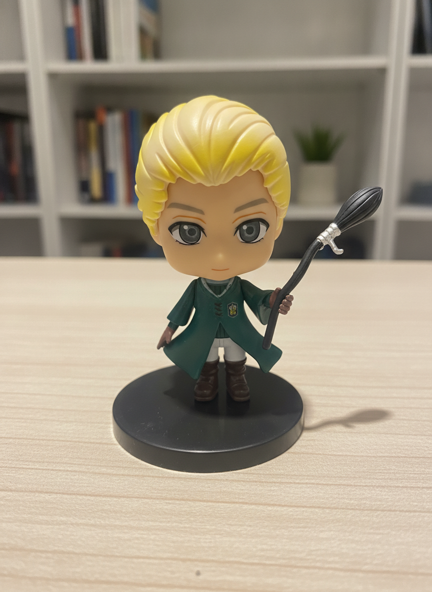 Draco Malfoy Chibi Collectible Figure with Broom