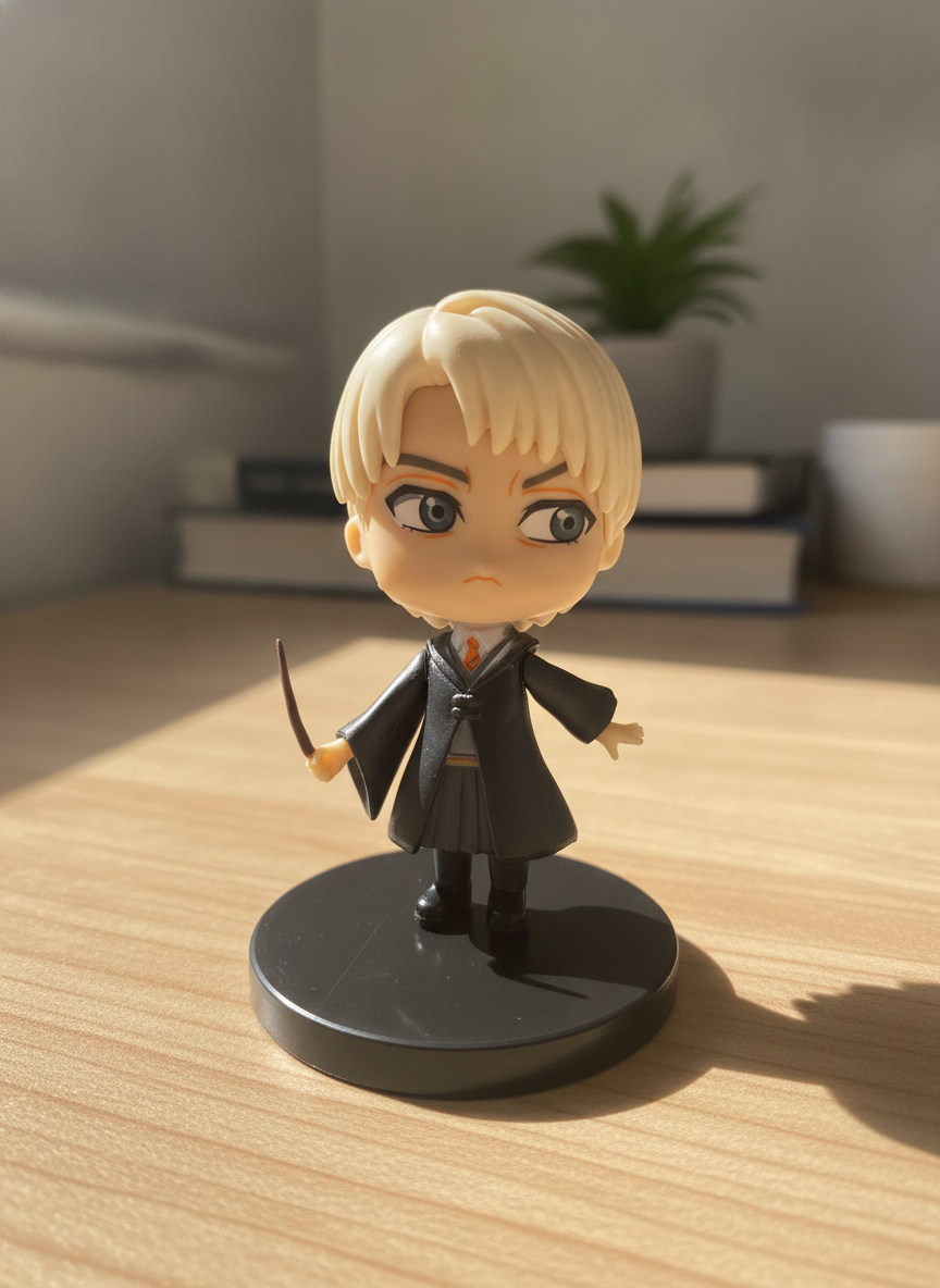 Harry Potter Chibi Style Draco Malfoy Figure with Wand