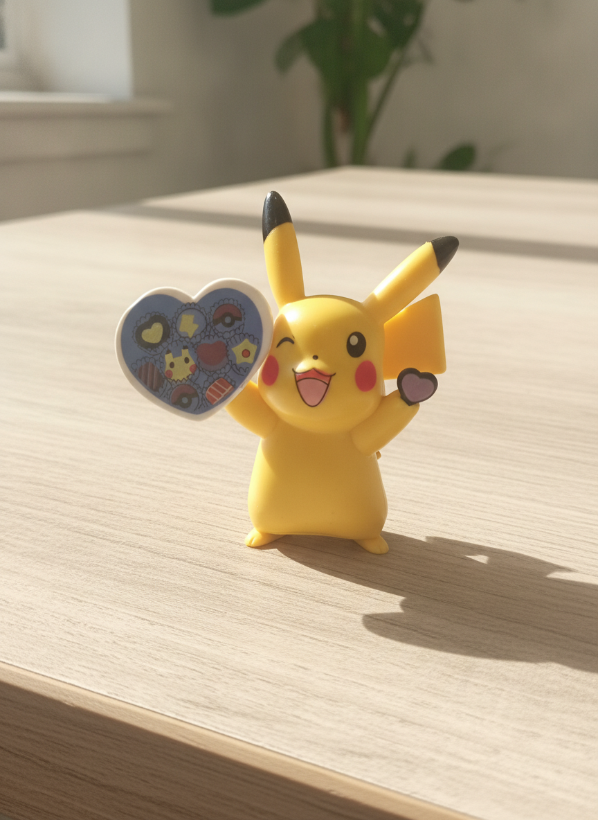 Pikachu with Heart-Shaped Chocolate Box Figure